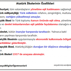 Atatürk İlkeleri Önemli Kısa Notlar