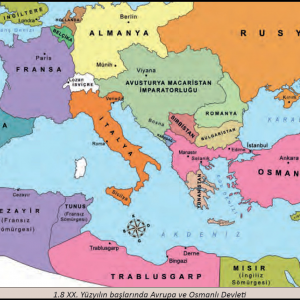 19 YY Osmanlı ve Avrupa Durumu Haritası