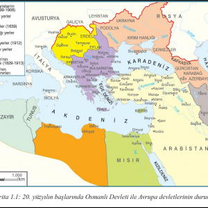20 YY devletinde Osmanlı Devletinin Durumu Haritası