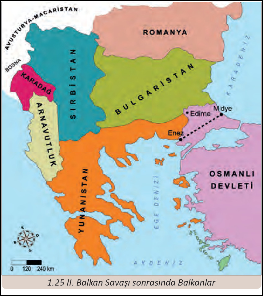 2. Balkan Savaşı Haritası