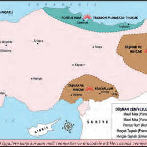 Milli Mücadele Zamanında Yararlı ve Zararlı Cemiyetler Haritası