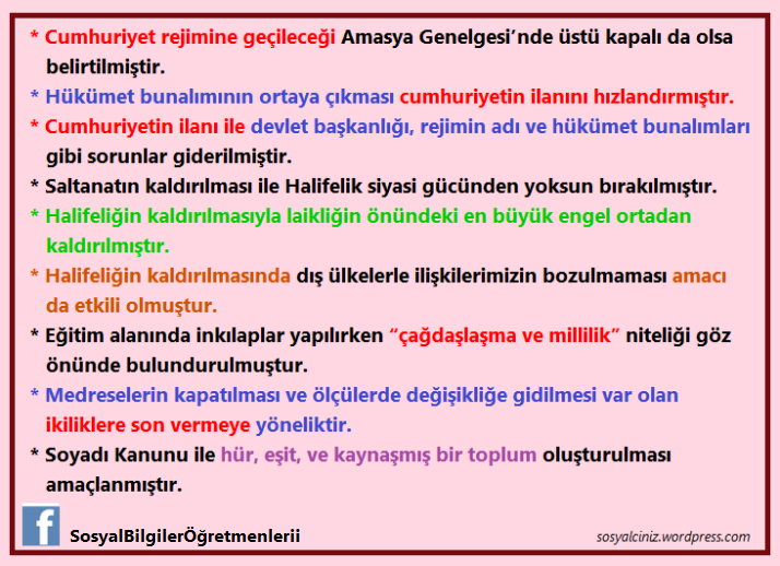 Atatürk İlkeleri Önemli Kısa Notlar 3