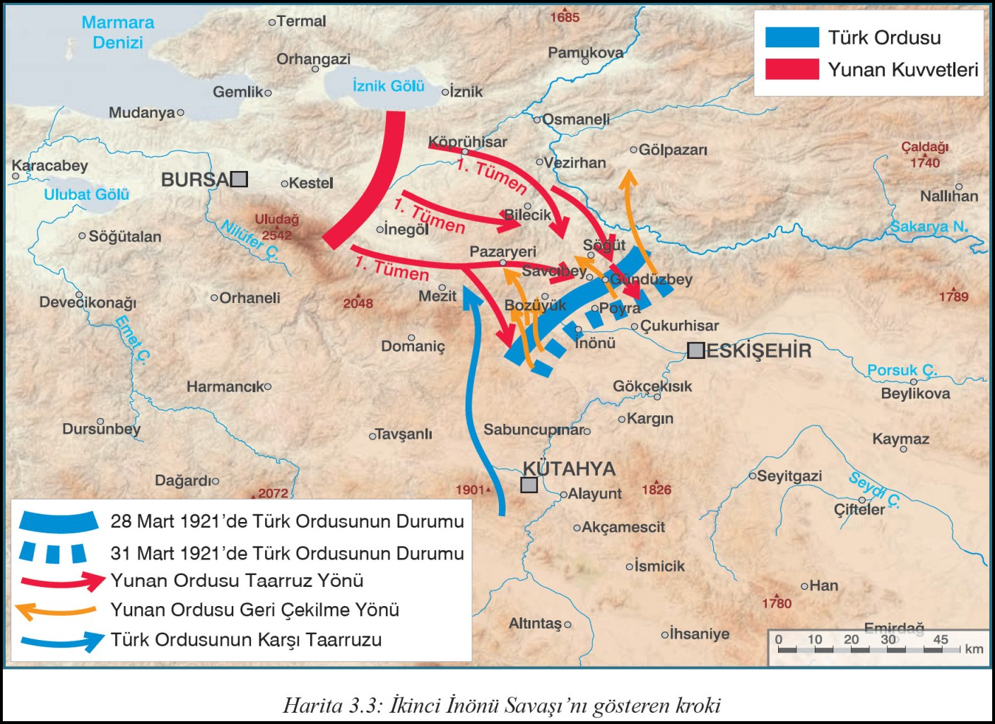 Kurtuluş Savaşı Batı Cephesi Haritası