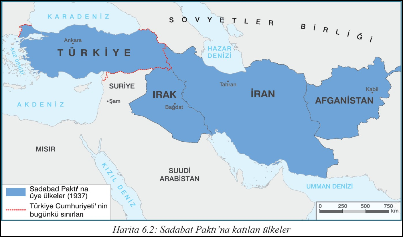 Sadabat Paktı Katılan Ülkeler Haritası