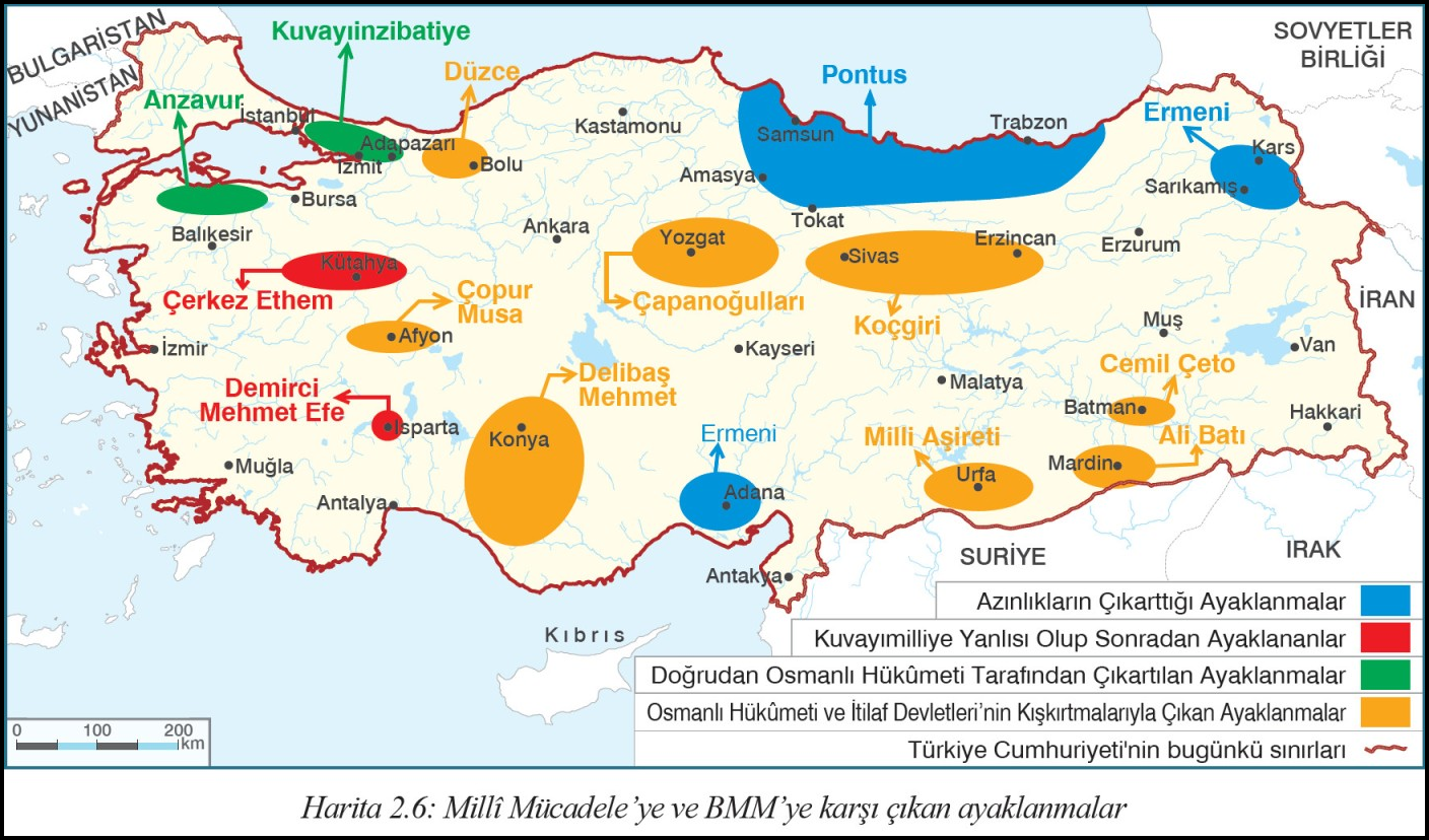 TBMM ye Karşı Çıkan İsyanlar
